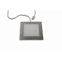 Hera LED Recessed luminaire FAQ 58 with surface light, 3W, 3000K, IP20, brushed stainless steel