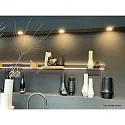 Hera LED Recessed luminaire FAQ 58 with surface light, 3W, 3000K, IP20, brushed stainless steel