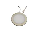 Luminaires pour meuble FAR 68 rond, avec prise de courant, avec diffuseur IP20, acier inoxydable brossé gradable