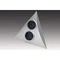 Hera Double power socket for furniture surface mounting LUXOR 2 ST, 220-240V AC, inox look