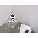 Hera Double power socket for furniture surface mounting LUXOR 2 ST, 220-240V AC, inox look