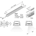 Hera Flat recessed LED luminaire LED IN-Stick H for milled groove, IP44, incl. LED24-plug cable, 113cm, 27.5W 4000K 100°, CRI> 95