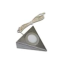 Eclairage sous meuble UL 2-LED F avec prise de courant IP20, acier inoxydable, opale gradable 3W 210lm 4000K CRI 90-100 12.4cm