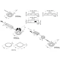 Recessed LED spot SR 68-LED, Set (incl. transformer), IP44, 230/350/700mA, CRi>90, dimmable, 7.5W 3000K 800lm 30°, matt chrome