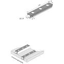 Hera Halogène sur rail LED 2-LINK PIXEL avec prise de courant, avec optique de lentille IP20, aluminium mat gradable