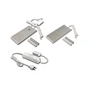 2pc. set of LED L-Pad 7.5W 3000K, with IR-dimmer + LED transformer 24/15W/30W, inox look
