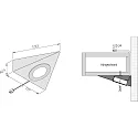 Eclairage sous meuble UL 2-LED F angulaire, lot de 3 IP20, acier inoxydable, opale  15W 210lm 3000K CRI 90-100 12.4cm