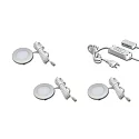 Luminaires pour meuble FR 55-LED rond, lot de 3 IP20, acier inoxydable, opale gradable