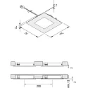 Hera Lumière encastrée FAQ-68 angulaire, lot de 3 IP20, acier inoxydable, opale  12W 810lm 3000K >80° >80° CRI 90-100