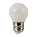 LED Lamp E27, G45, 4W, warm white, Filament imitation, matt glass bulb, flickerfree