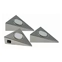 HEITRONIC Eclairage sous meuble GENUA angulaire, lot de 3 IP20, acier inoxydable  6W 270lm 3000K 120° 120° CRI 80