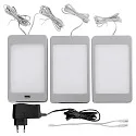 Eclairage sous meuble SASKIA plat, avec capteur, lot de 3, dimmable IP20, argent gradable 18W 789lm 3000K CRI 80 19.2cm