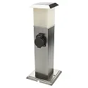 Colonne d’énergie TAIPEH POWER PILLAR avec éclairage, acier inoxydable brossé