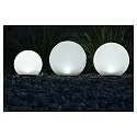 HEITRONIC Lampe boule solaire BOULE avec interrupteur, lot de 3, avec batterie, avec capteur de luminosité IP44, blanc opale 