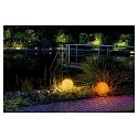 HEITRONIC Lampe à boule MUNDAN grand, rond, avec prise de courant E27 IP44, granit 
