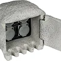HEITRONIC Colonne de prises PIEDRA 4 fois, gris