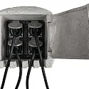 HEITRONIC Colonne de prises PIEDRA 4 fois, gris