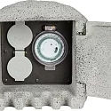 HEITRONIC Colonne de prises PIEDRA 2 voies, gris