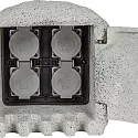 HEITRONIC Colonne de prises PIEDRA 4 fois, gris