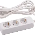 HEITRONIC Barre d'alimentation 3 fois, blanche