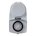 HEITRONIC 24-hour electromechanical timer, IP44, white