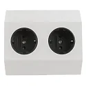 Prise de courant SALERNO / CORNER SURFACE MOUNT 2 voies, avec câble ouvert, incliné, noir, argent, blanche