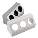 Prise de courant SALERNO / CORNER SURFACE MOUNT 3 fois, avec câble ouvert, incliné, noir, argent, blanche