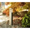 HEITRONIC Luminaire d'allées NAXOS cylindrique, court E27 IP44, acier inoxydable gradable