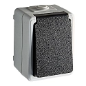 Prise de courant MONSUN / IP44 avec couvercle, anthrazit, gris clair