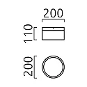 Helestra Luminaire de salle de bain LIV 20 forme de l'anneau IP30, blanc mat gradable