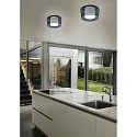 Helestra Luminaire de plafond CANIO E27 IP30, gris, blanc mat
