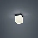 Luminaire de plafond KETO angulaire, commutable, avec diffuseur IP44, noir mat 