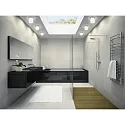 Helestra Luminaire de plafond KETO angulaire, commutable, avec diffuseur IP44, noir mat 