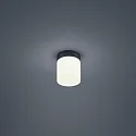 Luminaire de plafond KETO cylindrique, commutable, avec diffuseur IP44, noir mat 