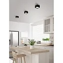 Helestra Luminaire de plafond KARI angulaire IP30, noir mat gradable