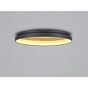 Luminaire de plafond MORI CCT Switch, avec diffuseur IP20, noir mat, feuille d'or gradable