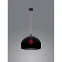Luminaire à suspension DORO E27 IP20, rouge, noir, noir mat