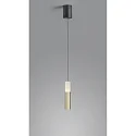 Luminaire à suspension LIDOS à 1 flamme, direct / indirect IP20, noir mat, feuille d'or gradable