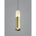 Helestra Luminaire à suspension LIDOS à 1 flamme, direct / indirect IP20, noir mat, feuille d'or gradable