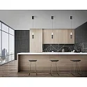 Helestra Luminaire à suspension LIDOS à 1 flamme, direct / indirect IP20, chrome noir gradable