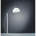 Lampadaire DORO E27 IP20, chrome, satiné, blanche