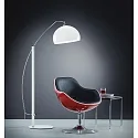 Helestra Lampadaire DORO E27 IP20, chrome, satiné, blanche