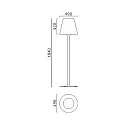 Helestra Lampadaire d’extérieur MORIS-XL avec interrupteur, avec prise de courant E27 IP44, graphite 