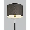 Helestra Lampadaire OPPO avec abat-jour, avec chaîne d'interrupteur à tirette E27 IP20, noir mat, chrome noir 