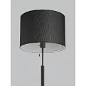 Helestra Lampadaire OPPO avec abat-jour, avec chaîne d'interrupteur à tirette E27 IP20, noir mat, chrome noir 