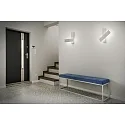 Helestra Luminaire mural DEX IP20, aluminium poli, blanc mat gradable