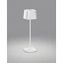 Lampe de table à accu KORI angulaire, indirect, avec variateur tactile IP65, blanc mat gradable