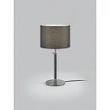 Lampe de table OPPO avec abat-jour, avec chaîne d'interrupteur à tirette E27 IP20, noir mat, chrome noir 
