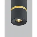 Luminaire de plafond ROK à 1 flamme, direct / indirect, focalisable IP20, or mat, noir mat gradable