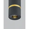 Luminaire de plafond ROK à 1 flamme, direct / indirect, focalisable IP20, or mat, noir mat gradable